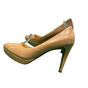COLE HAAN Nude Patent Leather NIKEAIR Platform Heels Pumps Size 9.5B